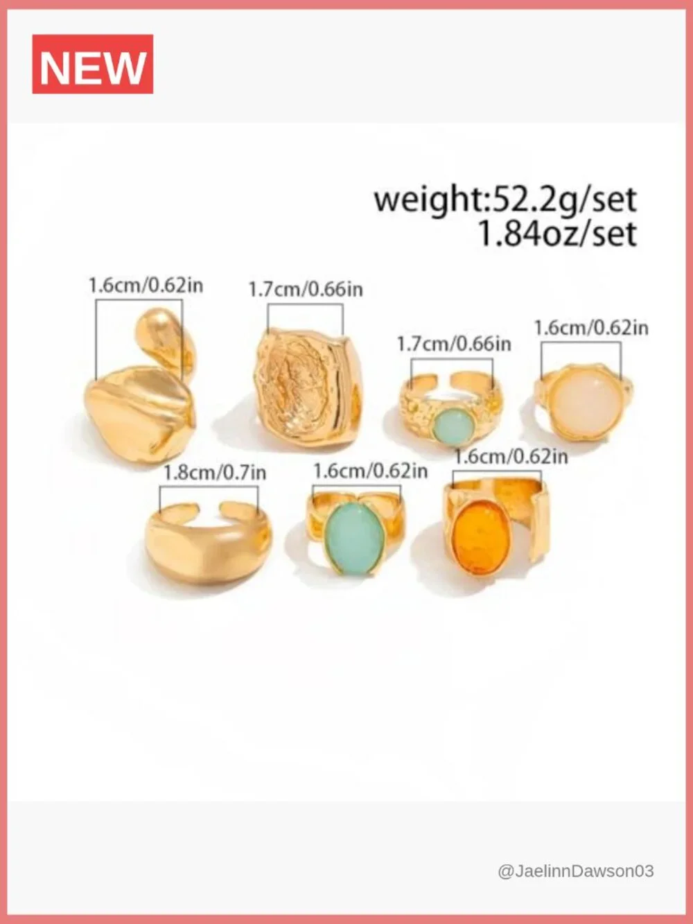 Chunky Gold Square Knuckle Ring Set Adjustable Stacking Rings Statement Jewelry